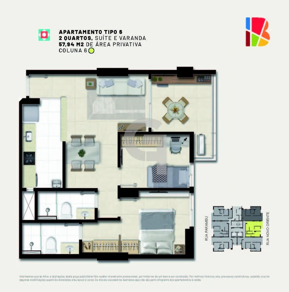 Apartamento, 2 quartos, 57 m² - Foto 8