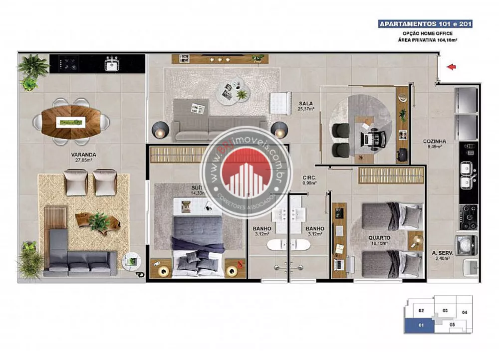 Cobertura, 3 quartos, 153 m² - Foto 11