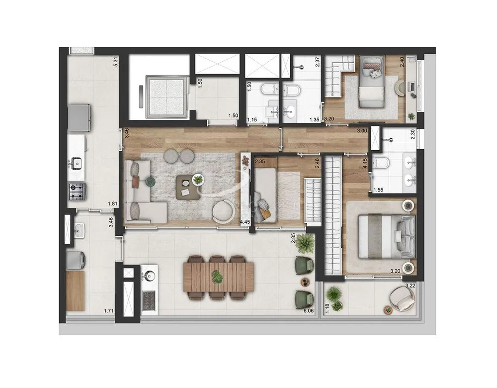 Apartamento, 3 quartos, 110 m² - Foto 2