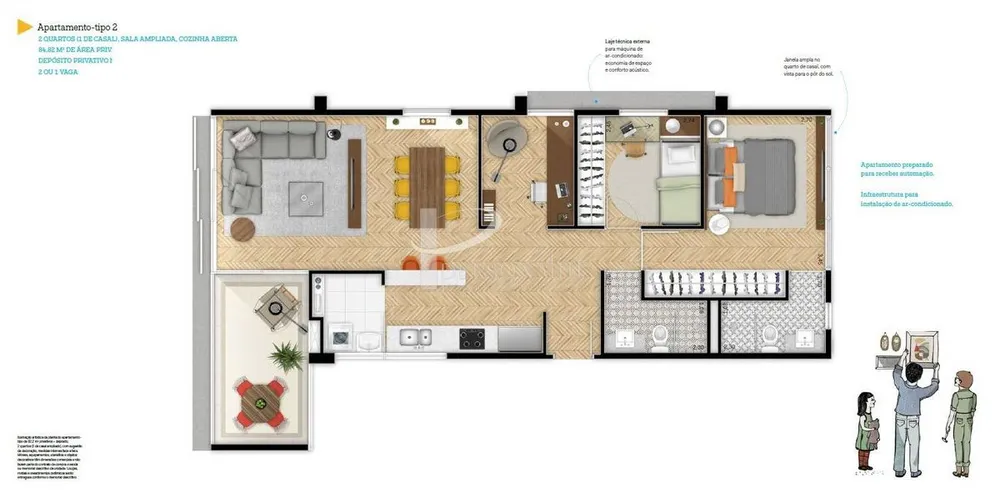 Apartamento, 2 quartos, 85 m² - Foto 3