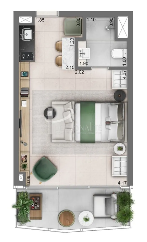 Apartamento, 1 quarto, 32 m² - Foto 1
