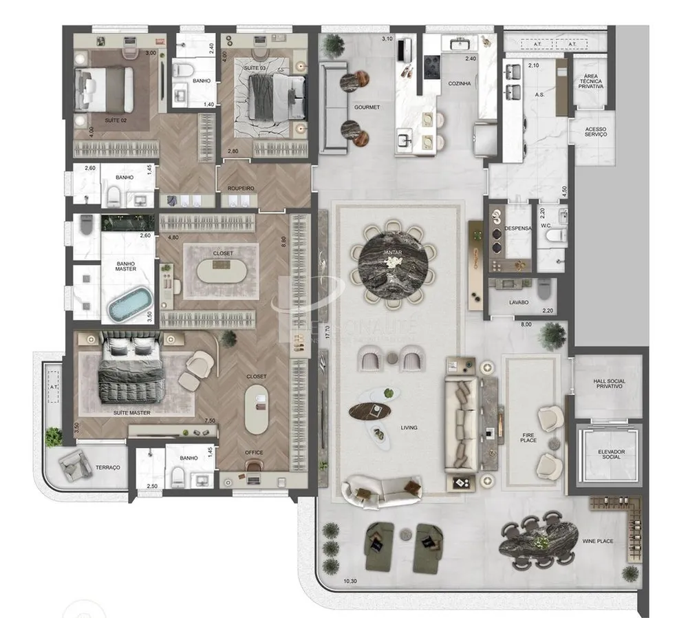 Cobertura, 4 quartos, 290 m² - Foto 3