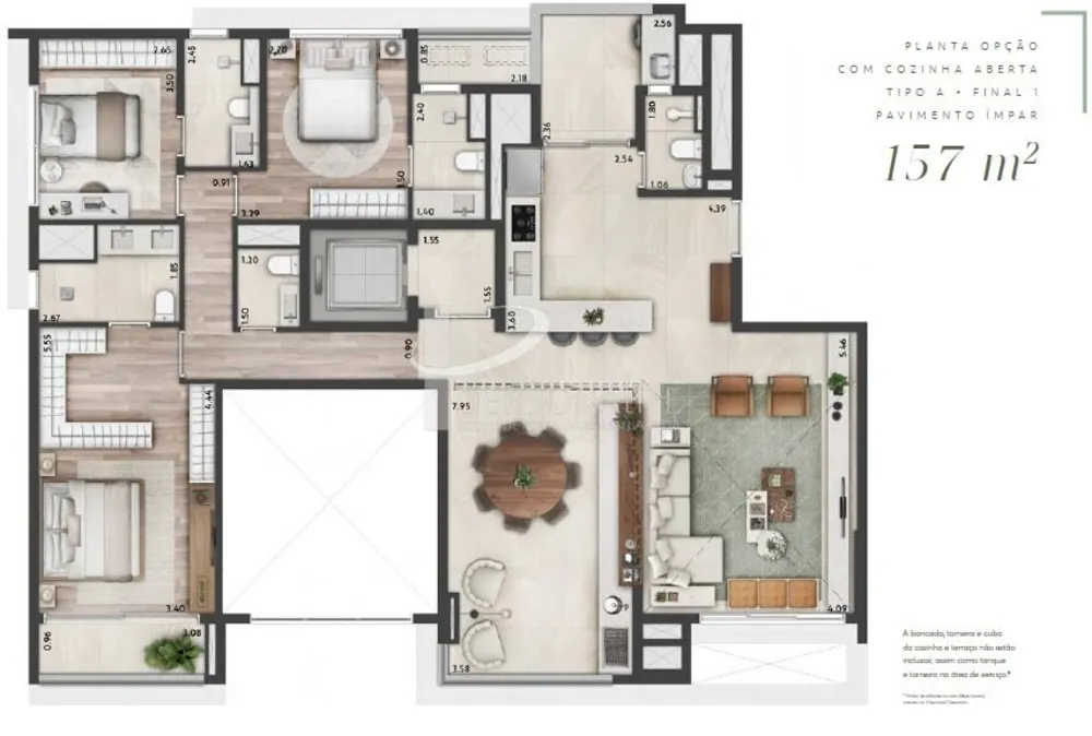 Cobertura, 3 quartos, 152 m² - Foto 3