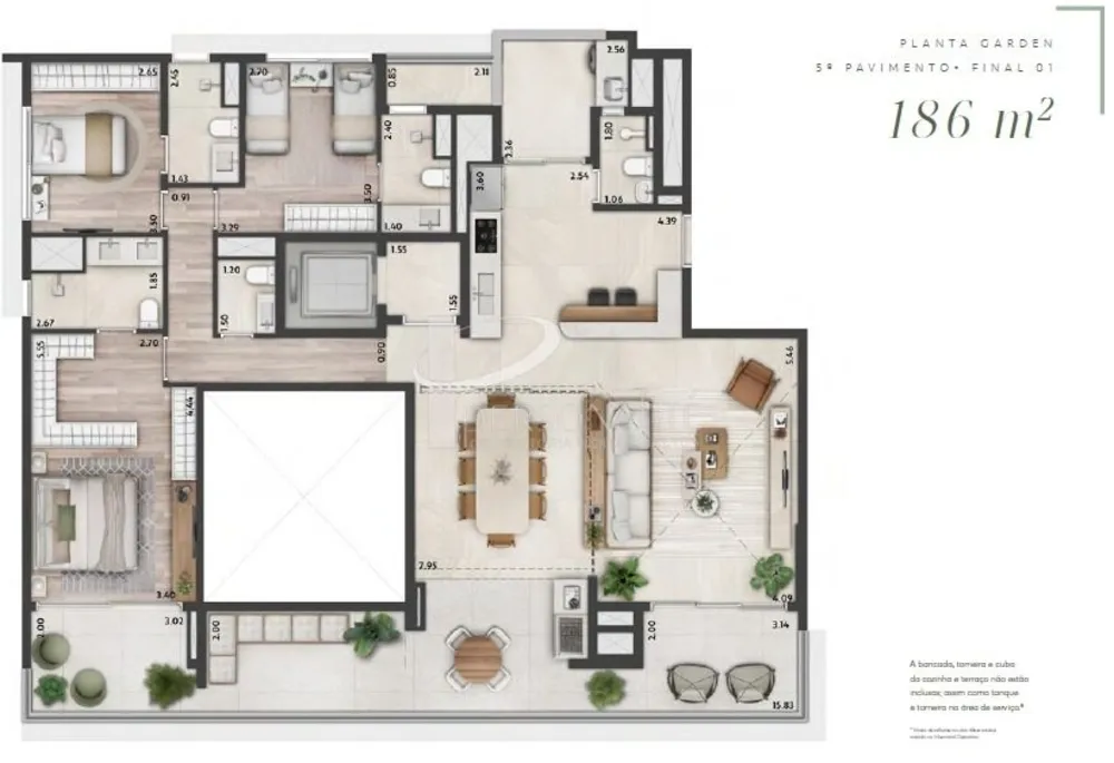 Cobertura, 3 quartos, 152 m² - Foto 1