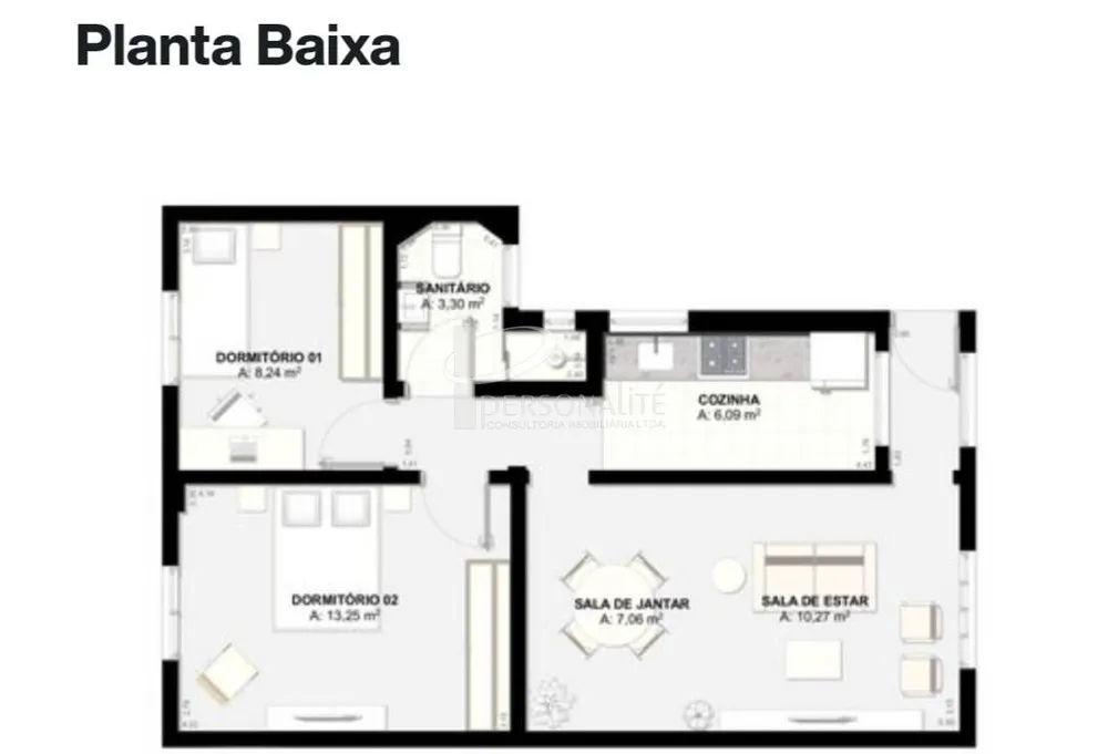 Apartamento, 2 quartos, 61 m² - Foto 1