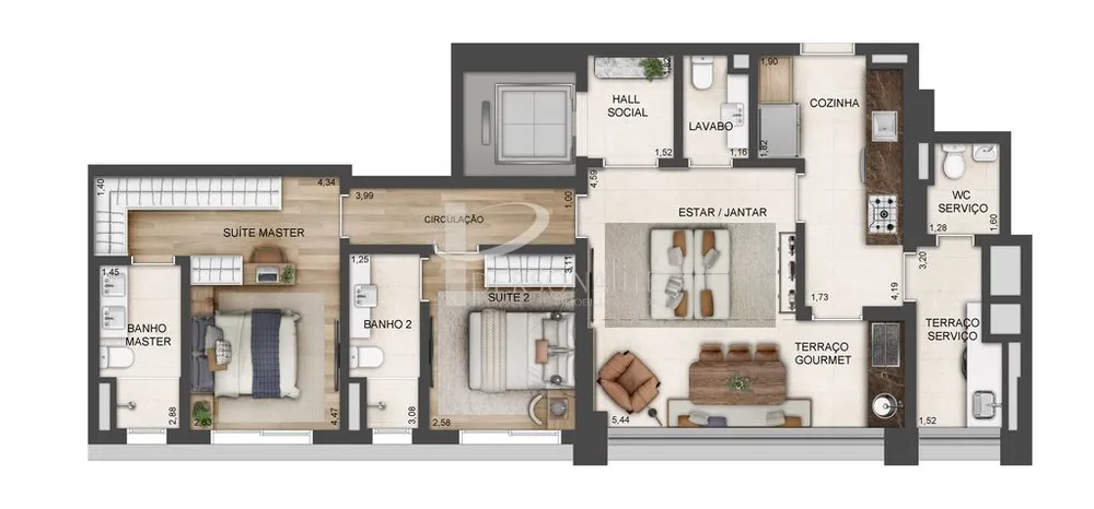 Cobertura, 2 quartos, 98 m² - Foto 4