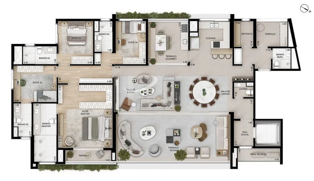 Cobertura, 4 quartos, 262 m² - Foto 1