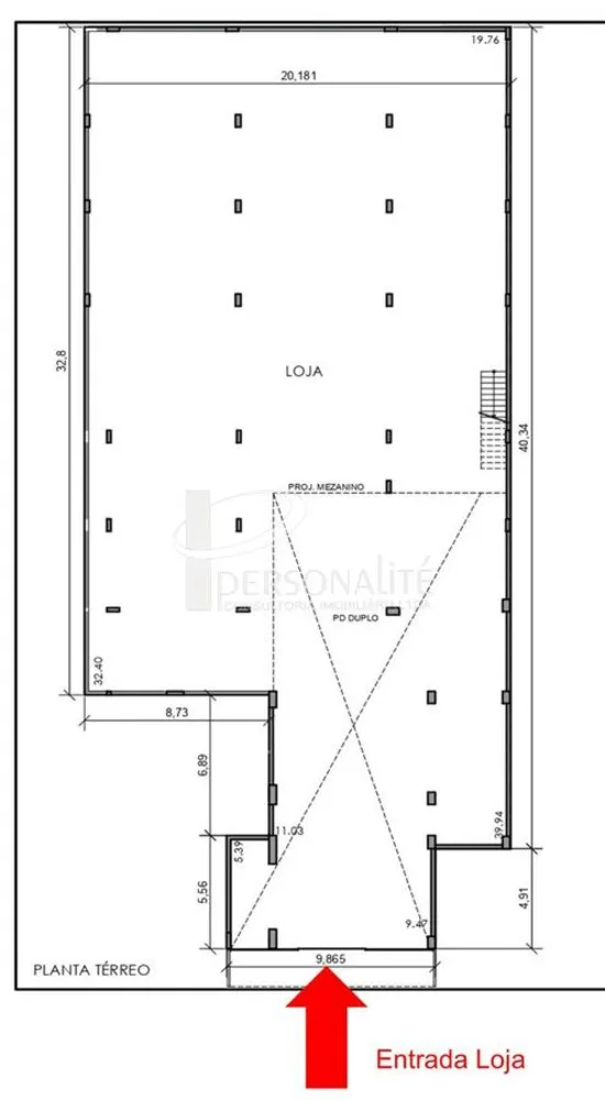 Loja-Salão, 1329 m² - Foto 1