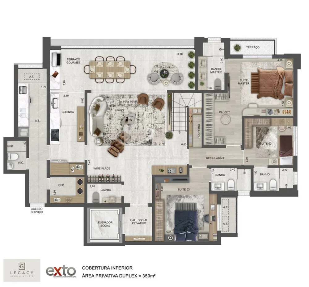 Apartamento, 4 quartos, 140 m² - Foto 2