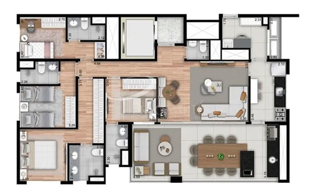 Apartamento, 4 quartos, 146 m² - Foto 2