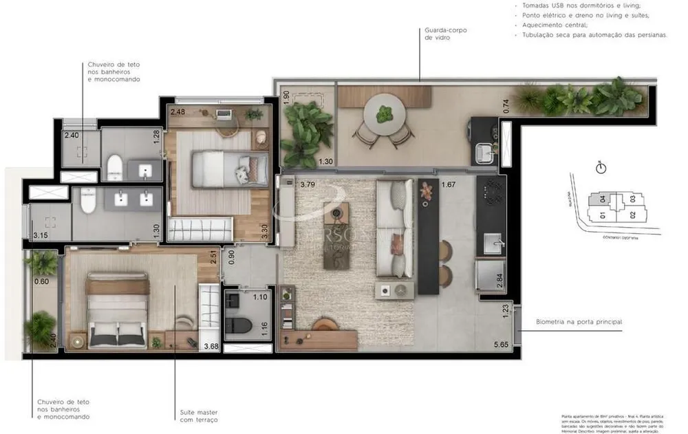 Cobertura, 2 quartos, 81 m² - Foto 1