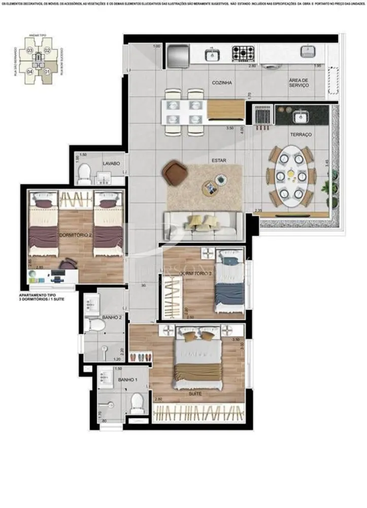 Apartamento, 3 quartos, 80 m² - Foto 2