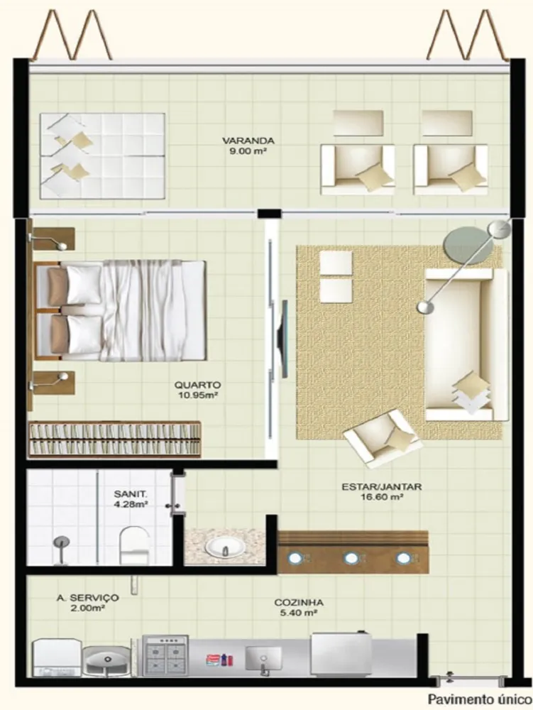 Apartamento, 1 quarto, 70 m² - Foto 2