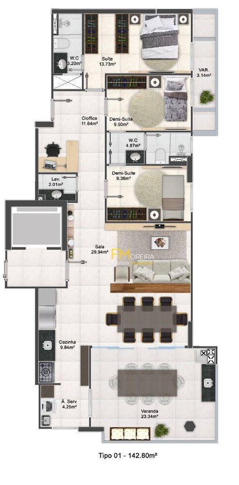 Apartamento, 3 quartos, 142 m² - Foto 6
