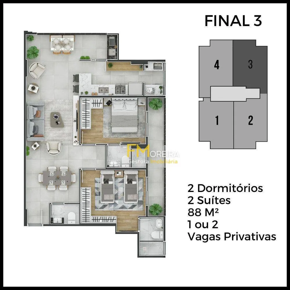 Apartamento, 2 quartos, 88 m² - Foto 3