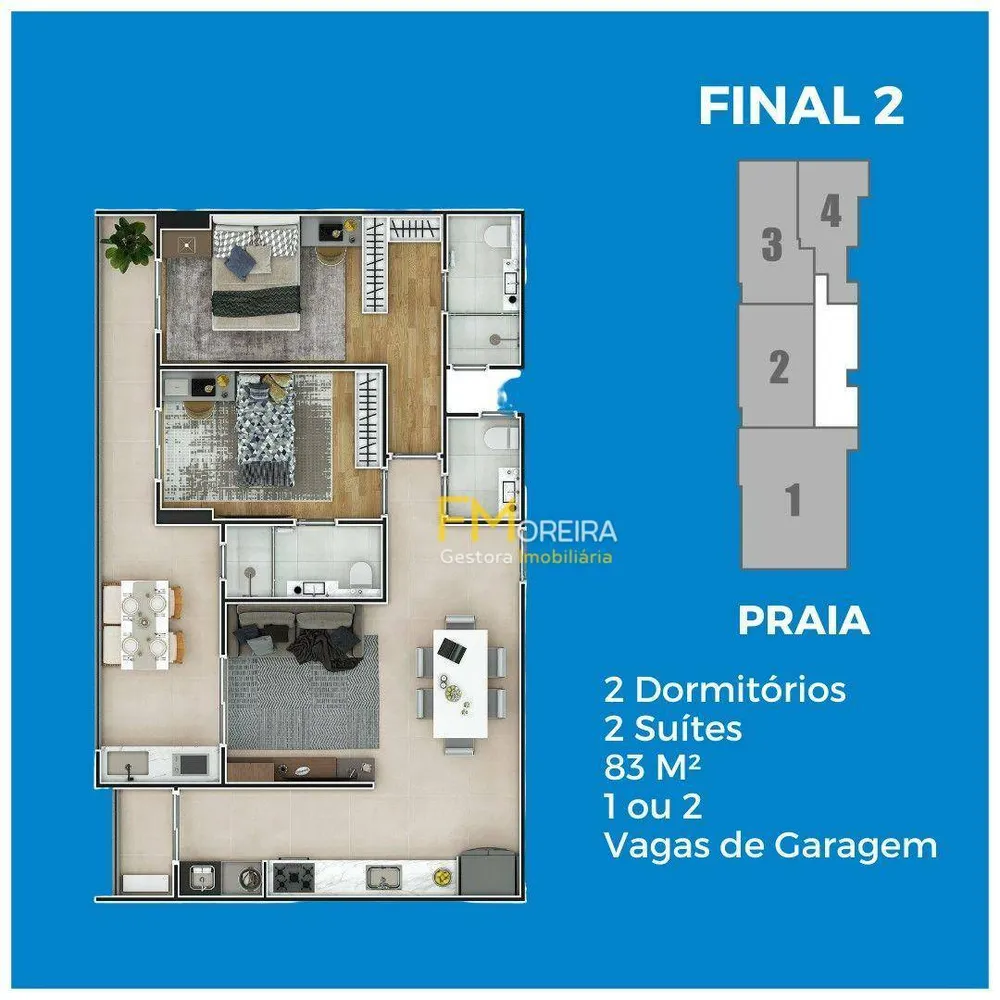 Apartamento, 2 quartos, 83 m² - Foto 2