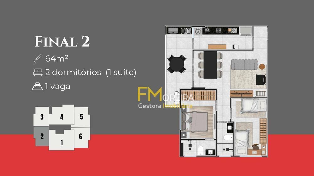 Apartamento, 2 quartos, 64 m² - Foto 3