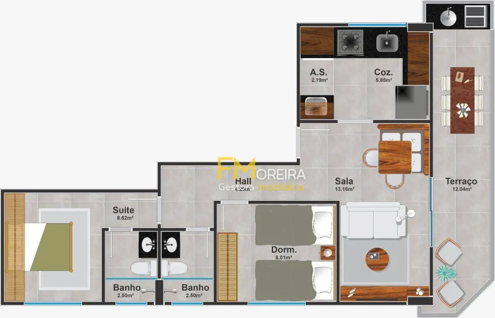 Apartamento, 2 quartos, 64 m² - Foto 2
