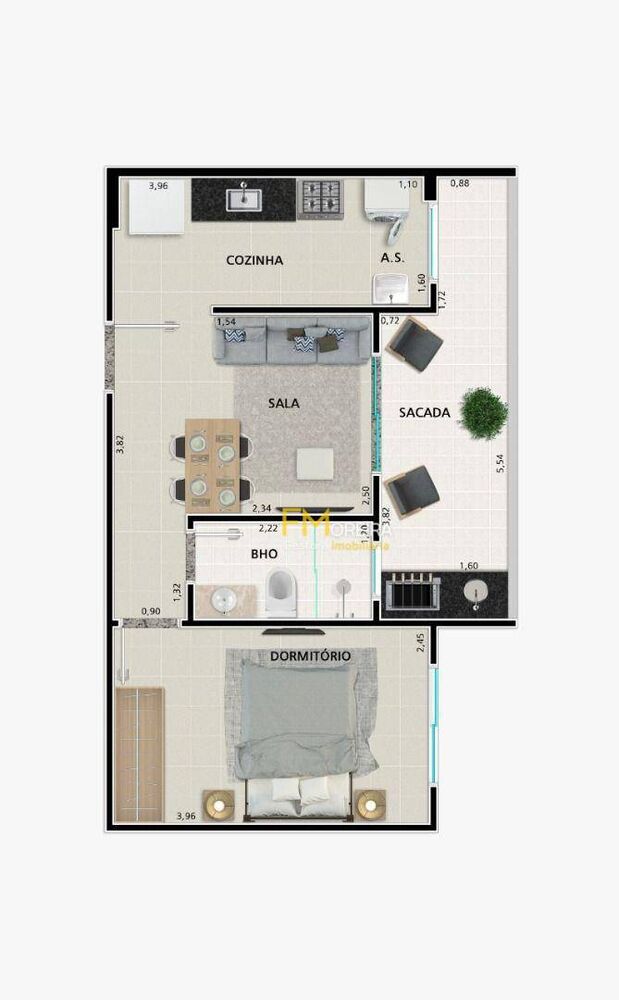 Apartamento, 1 quarto, 40 m² - Foto 2
