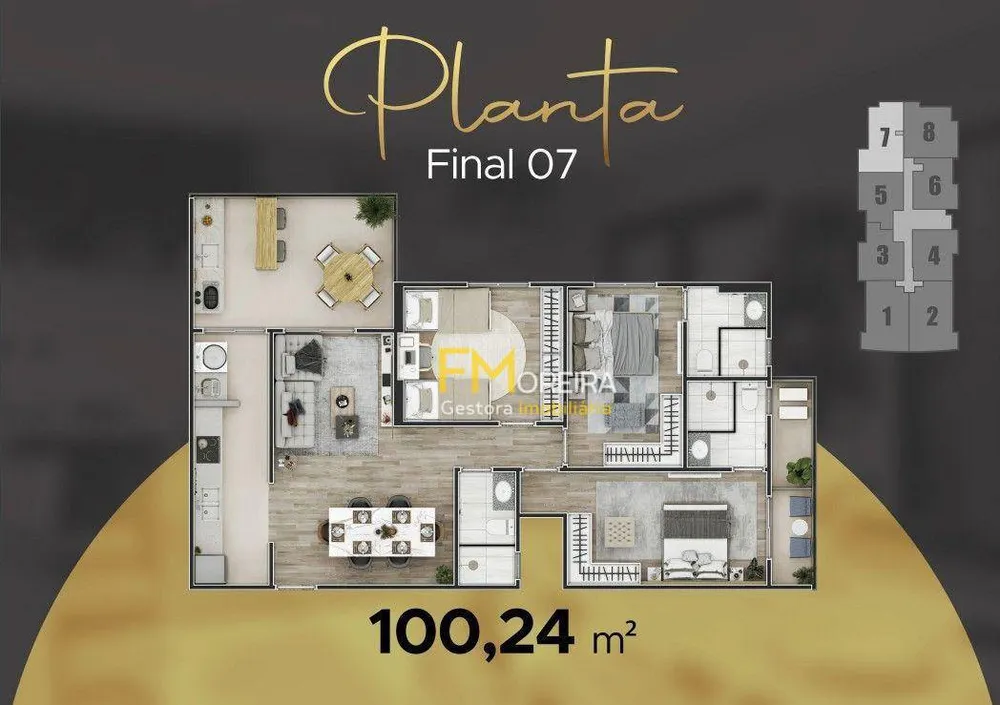 Apartamento, 3 quartos, 100 m² - Foto 3