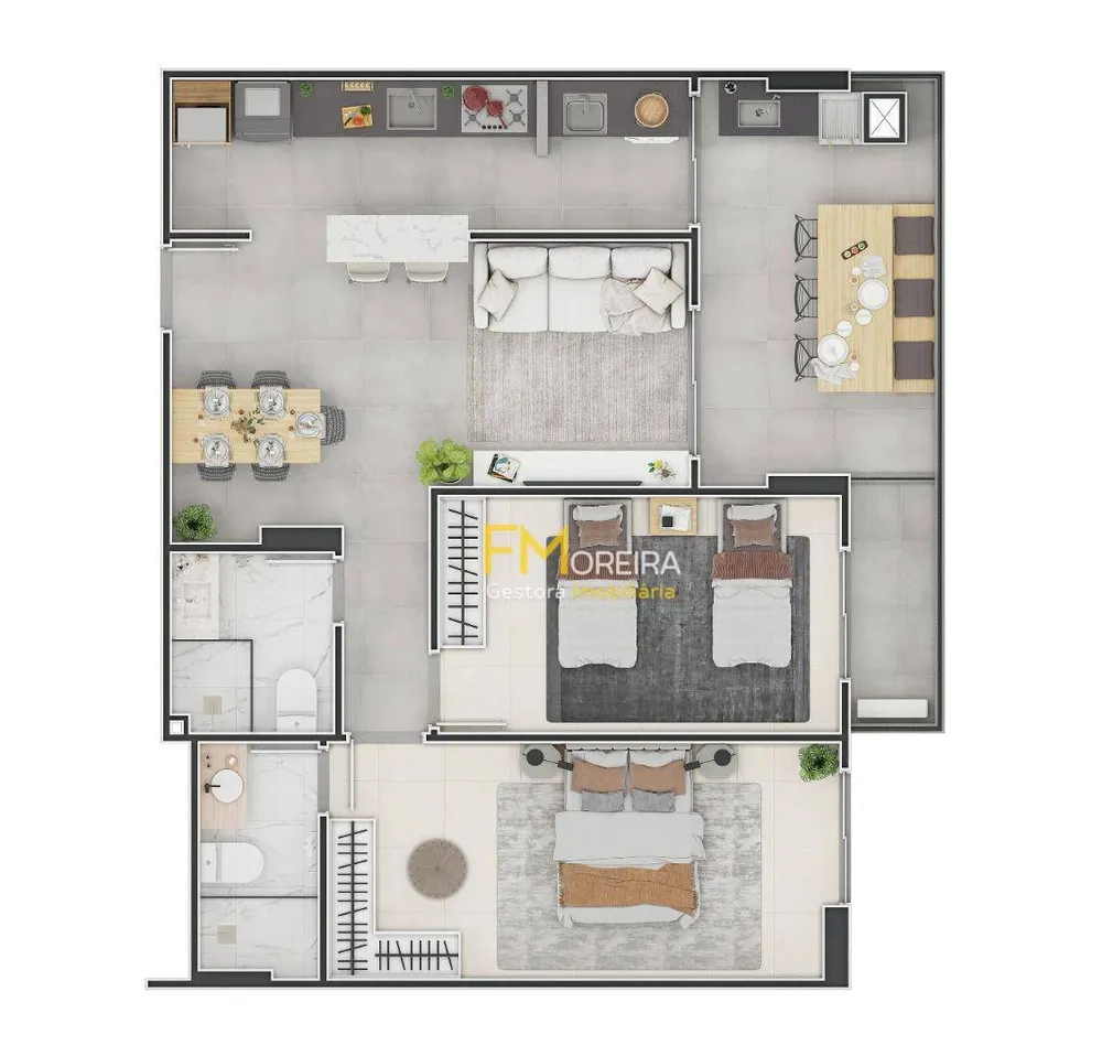 Apartamento, 2 quartos, 77 m² - Foto 2