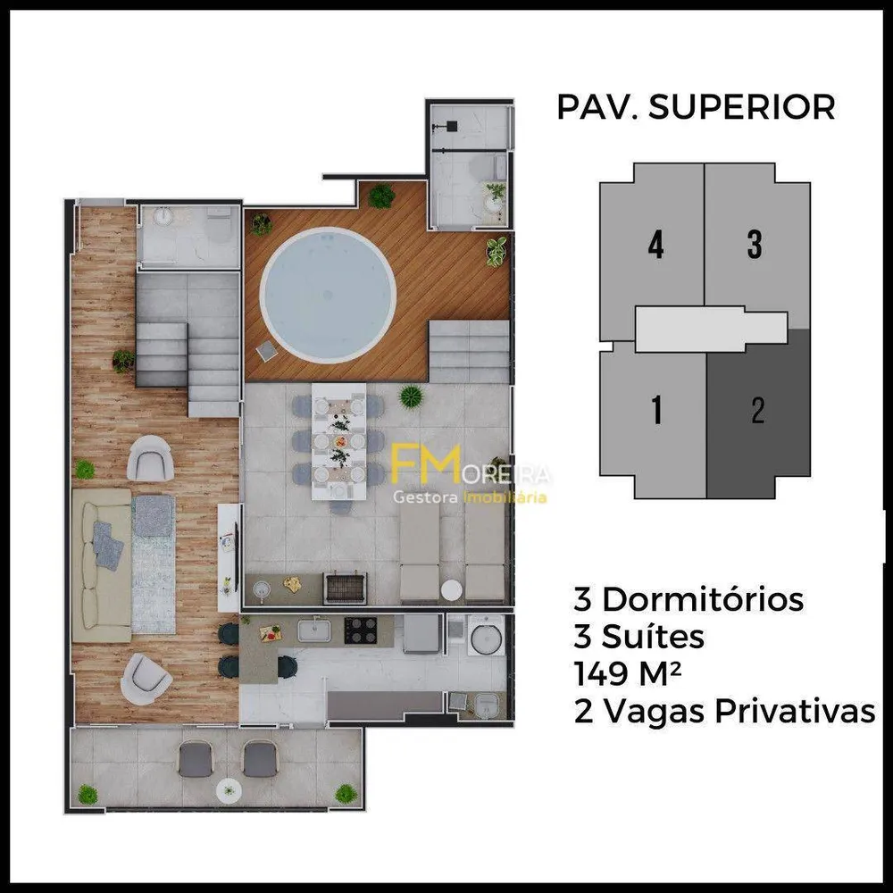 Cobertura, 3 quartos, 14932 m² - Foto 3