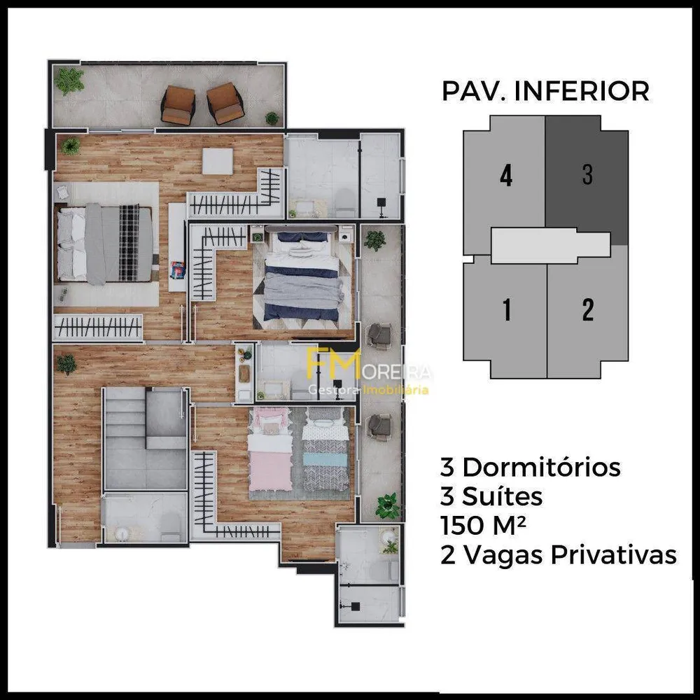 Cobertura, 3 quartos, 150 m² - Foto 2