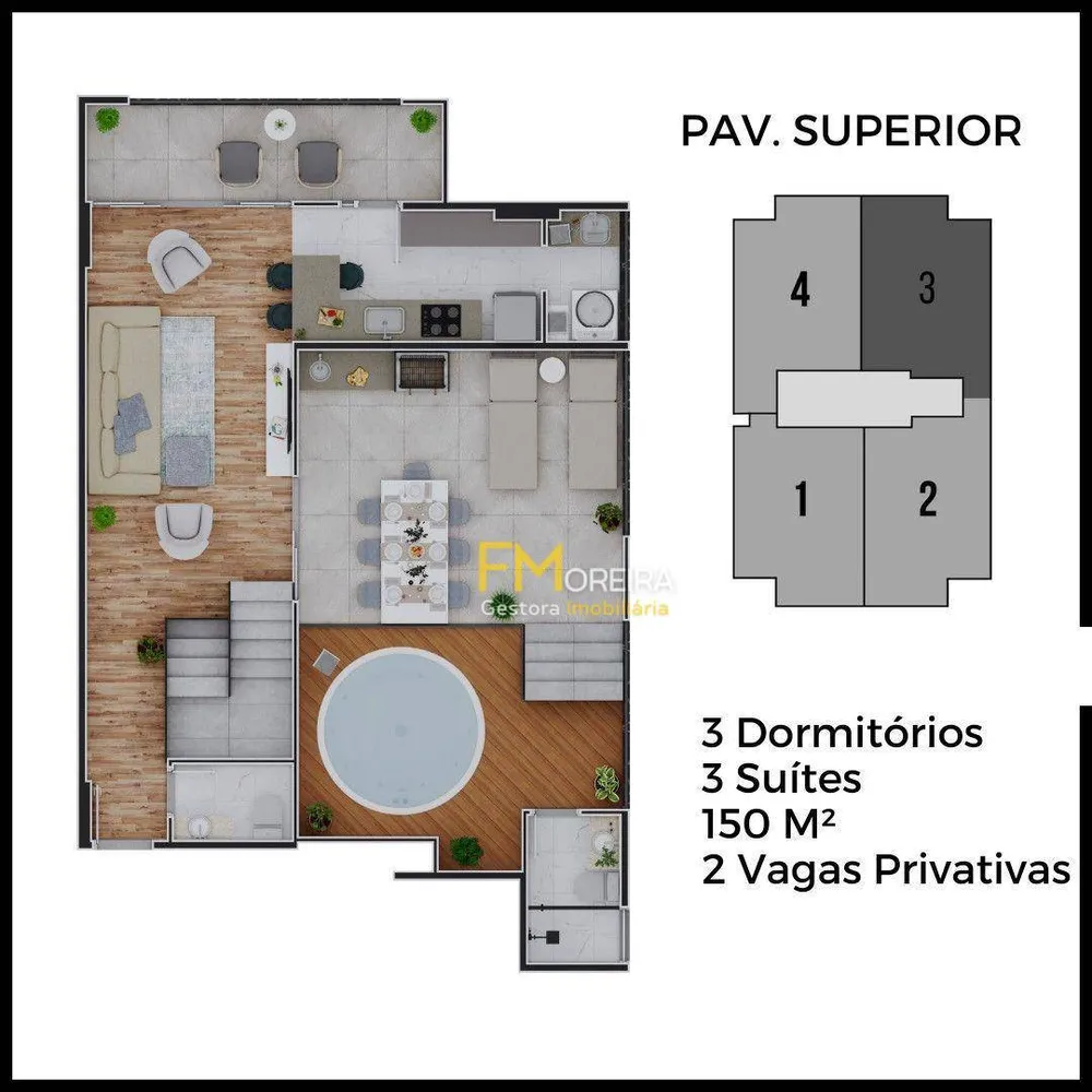 Cobertura, 3 quartos, 150 m² - Foto 3