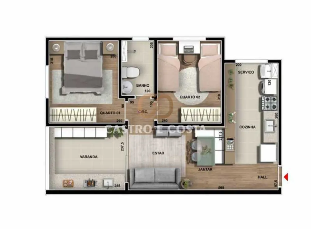 Apartamento, 2 quartos, 52 m² - Foto 8