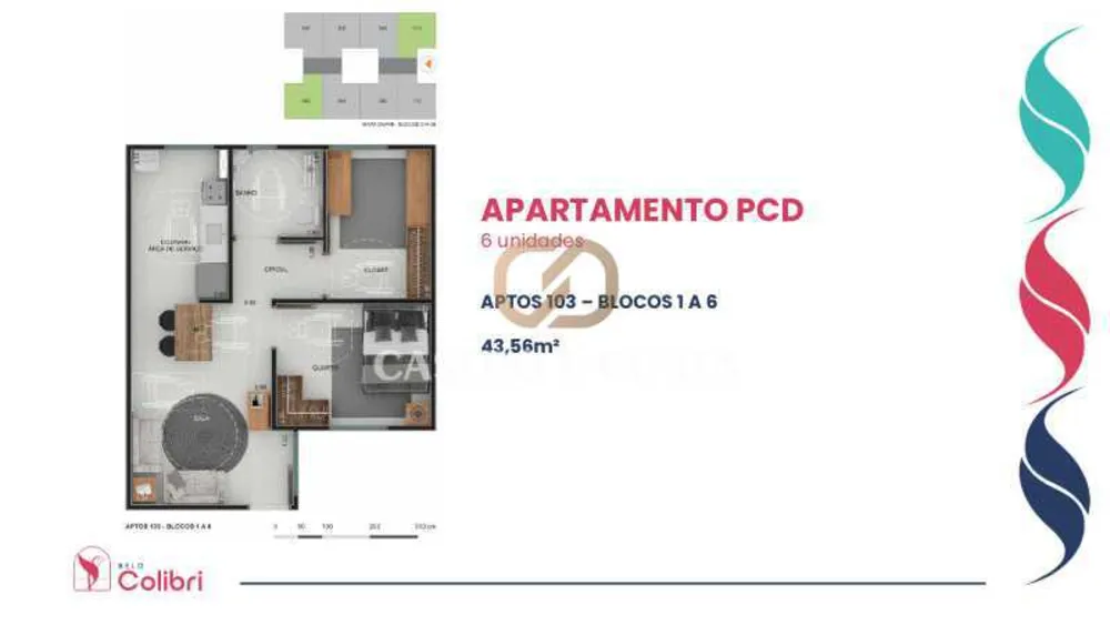Apartamento, 2 quartos, 43 m² - Foto 1