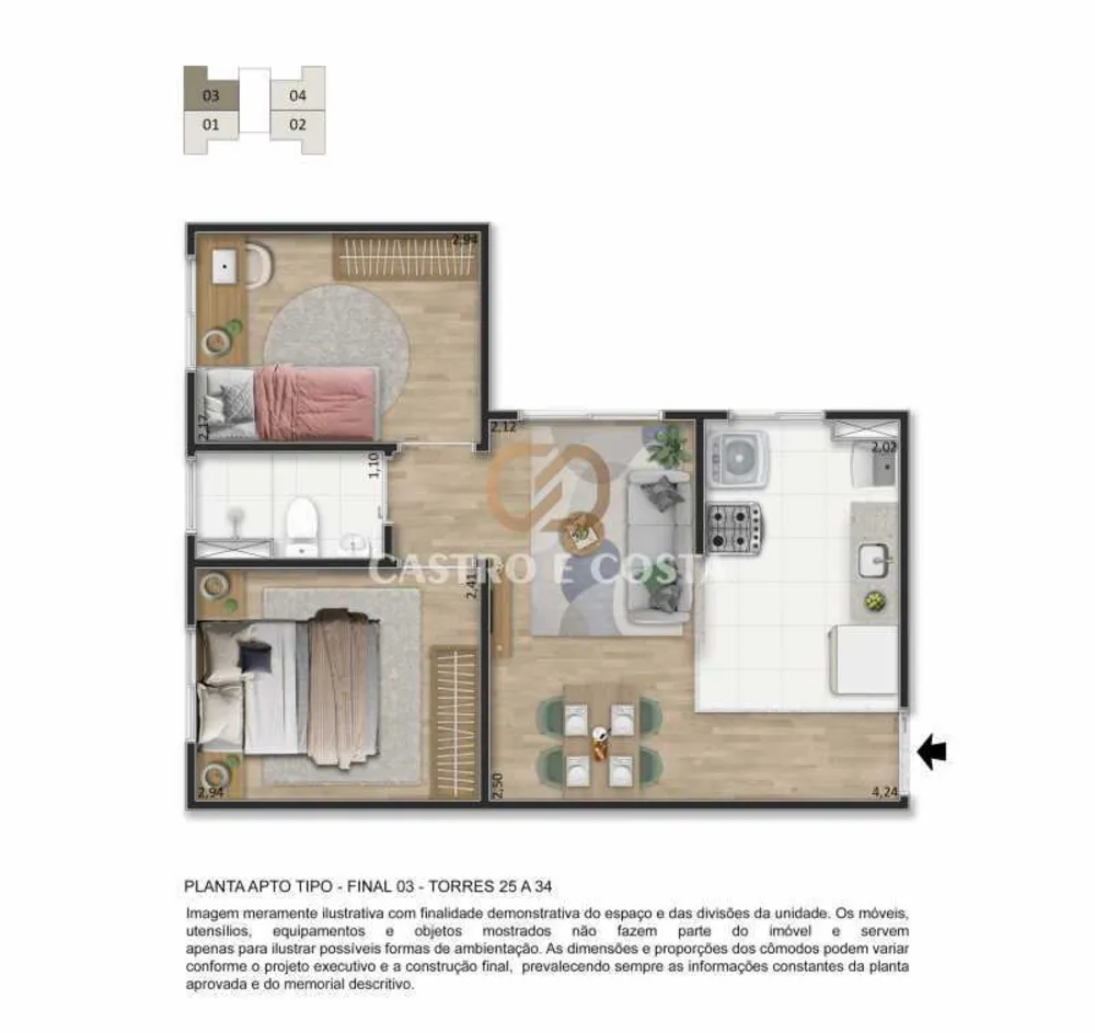 Apartamento, 2 quartos, 37 m² - Foto 13