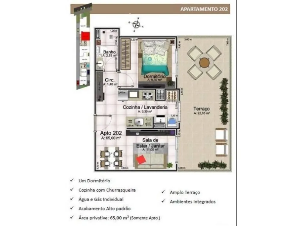 Apartamento, 2 quartos, 64 m² - Foto 2