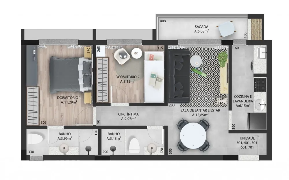 Apartamento, 2 quartos, 68 m² - Foto 3