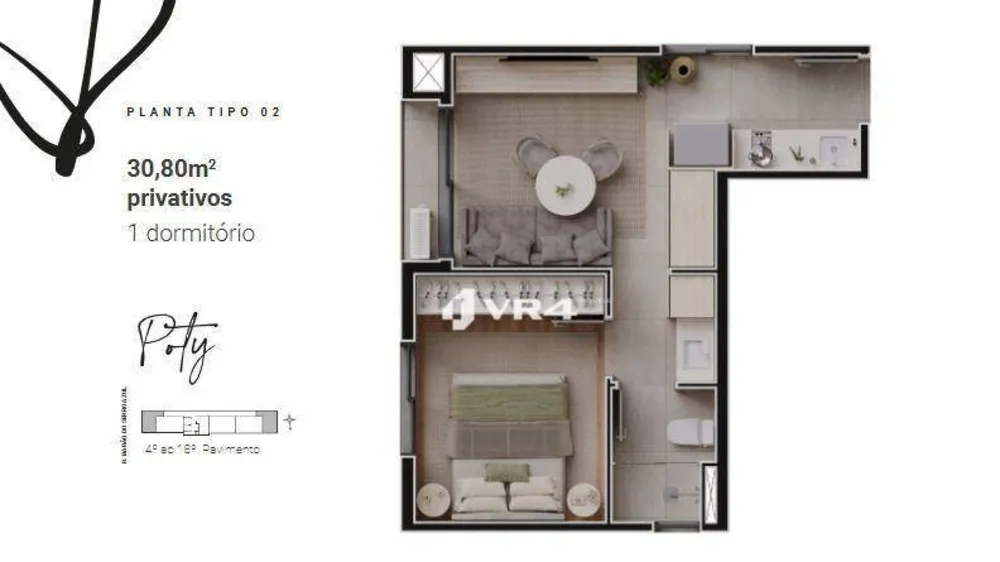 Apartamento, 1 quarto, 30 m² - Foto 5