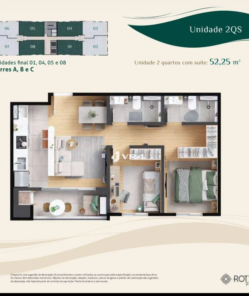 Apartamento, 2 quartos, 52 m² - Foto 2