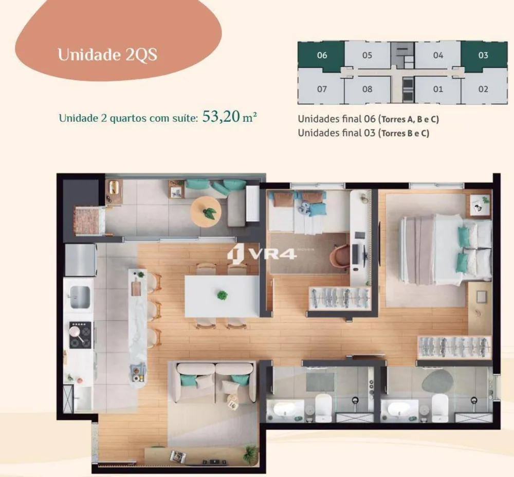 Apartamento, 3 quartos, 64 m² - Foto 1