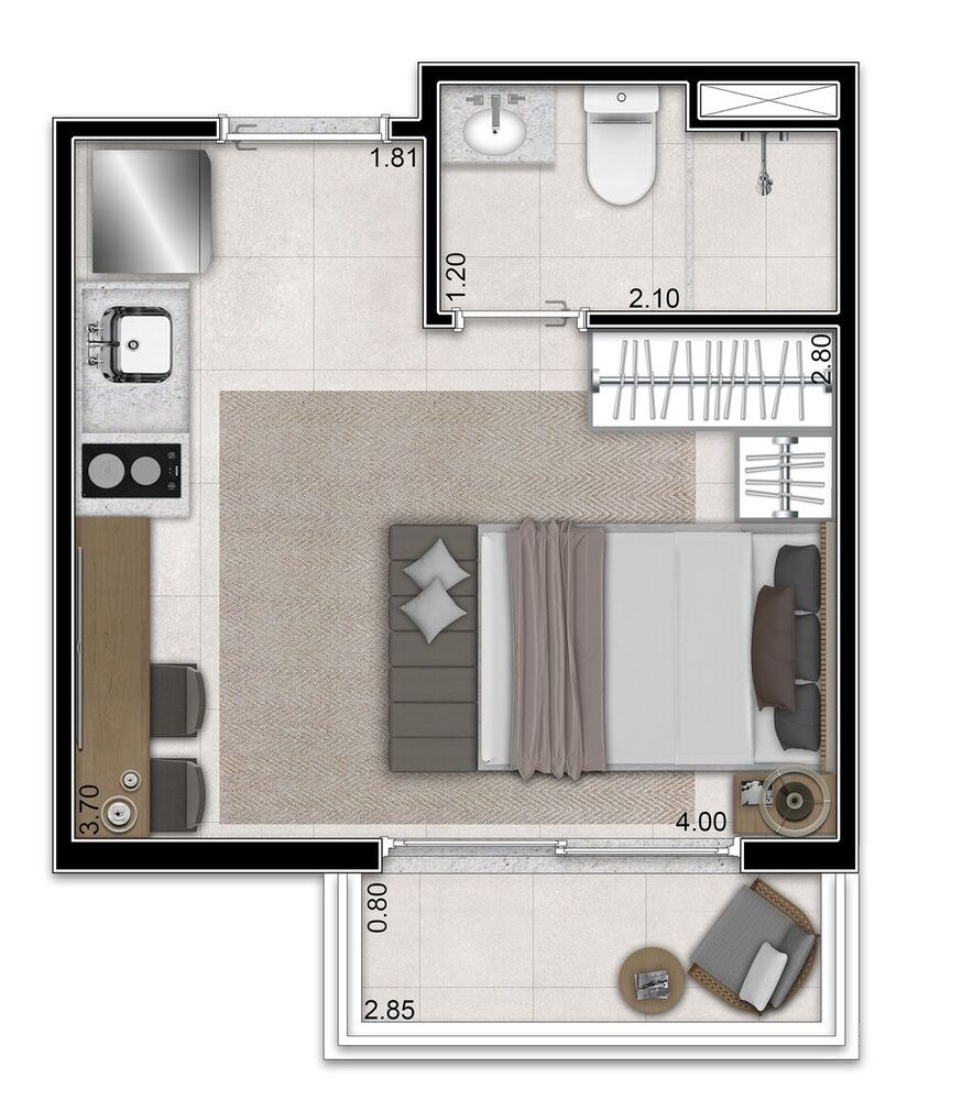 Apartamento, 1 quarto, 28 m² - Foto 5