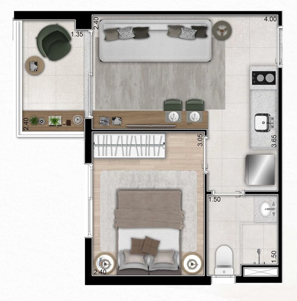 Apartamento, 1 quarto, 28 m² - Foto 7