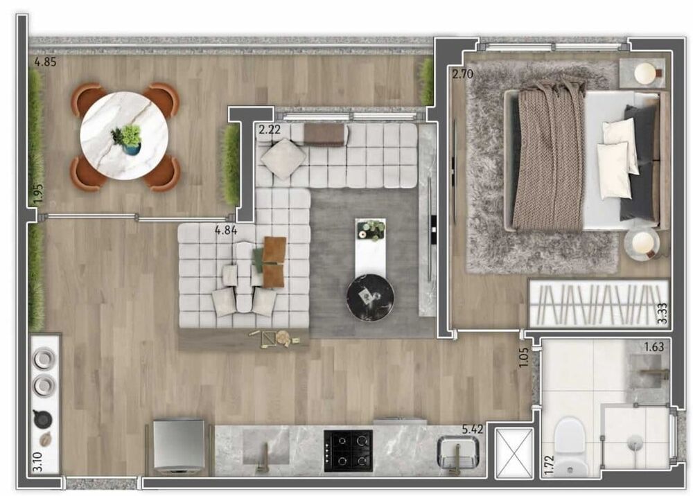 Apartamento, 1 quarto, 39 m² - Foto 8