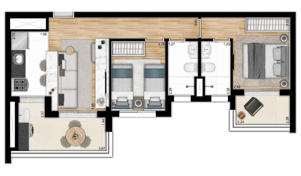 Apartamento, 1 quarto, 36 m² - Foto 4