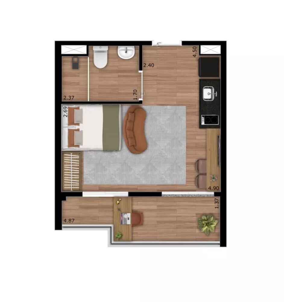 Apartamento, 1 quarto, 58 m² - Foto 8