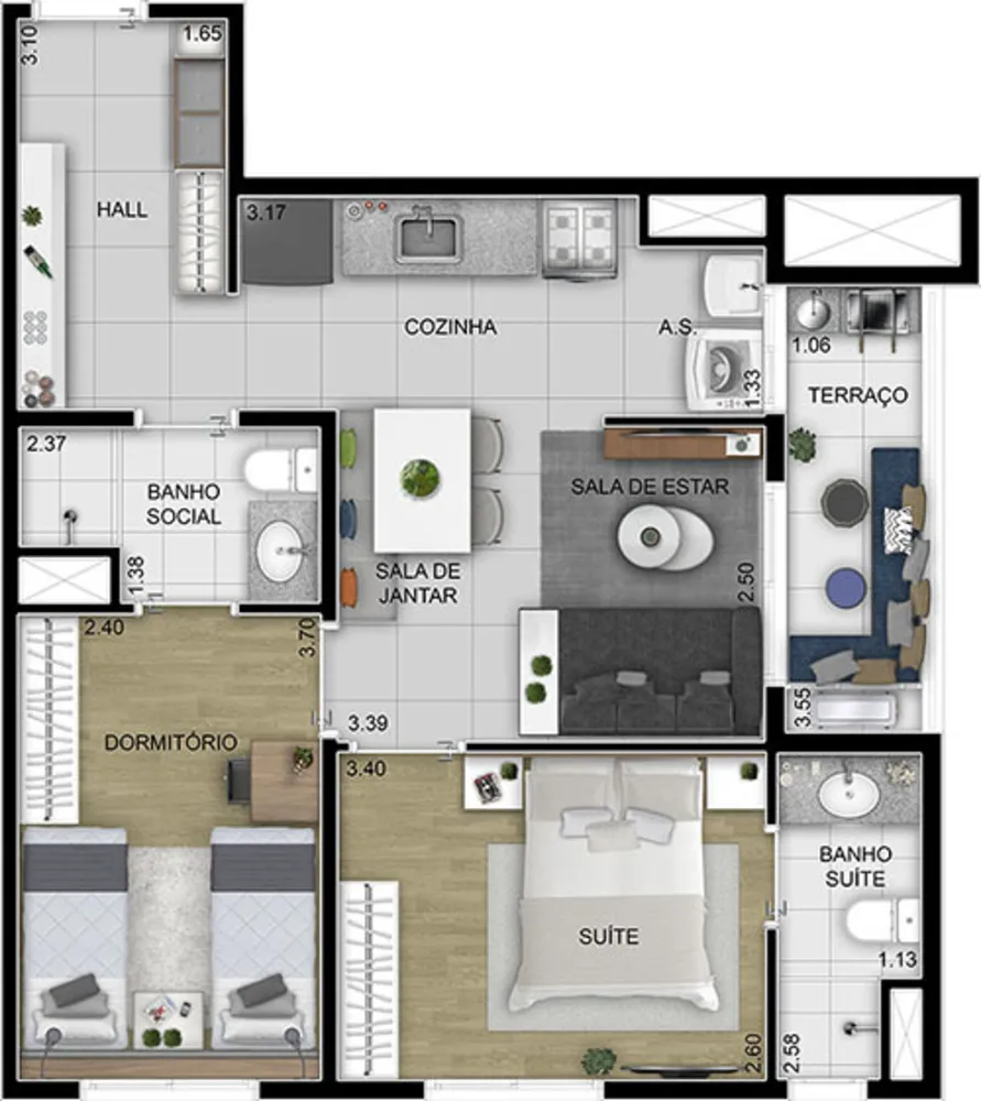 Apartamento, 2 quartos, 54 m² - Foto 14