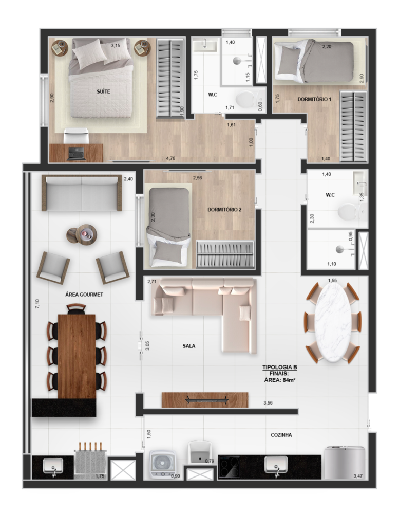 Apartamento à venda com 3 quartos, 84m² - Foto 20