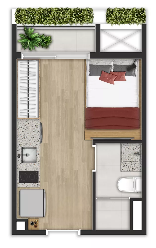 Apartamento à venda com 1 quarto, 27m² - Foto 3