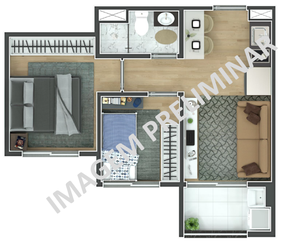 Apartamento, 2 quartos, 37 m² - Foto 12