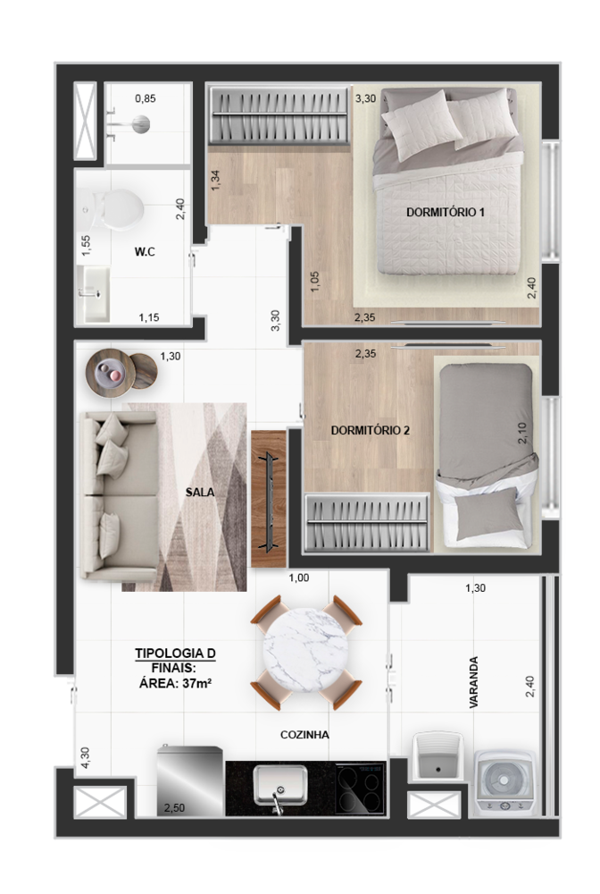 Apartamento à venda com 2 quartos, 48m² - Foto 18