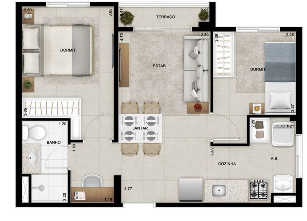 Apartamento, 2 quartos, 49 m² - Foto 4