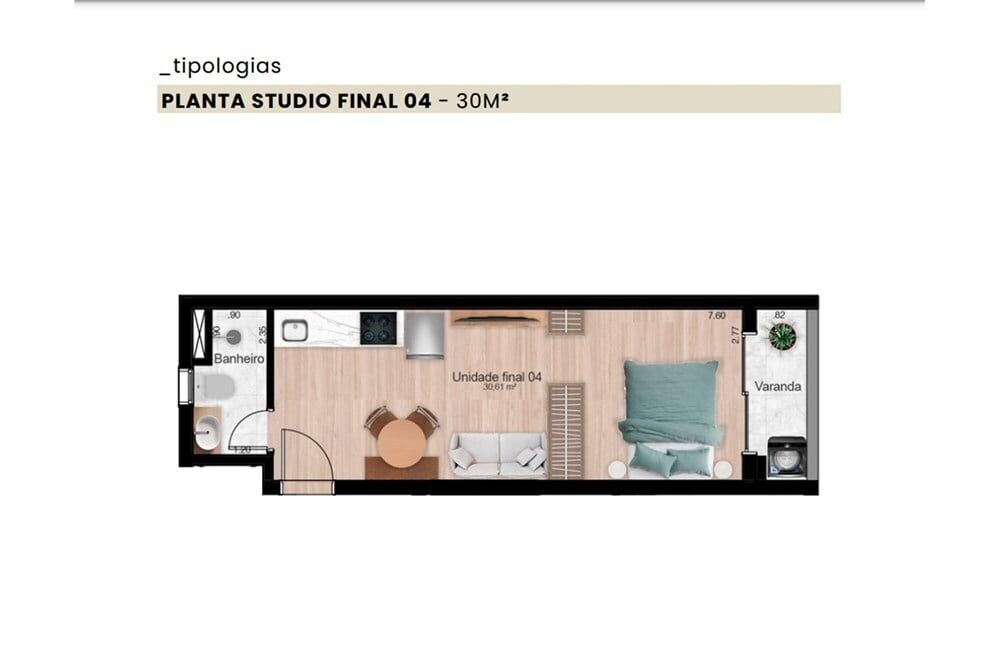 Apartamento, 2 quartos, 30 m² - Foto 3