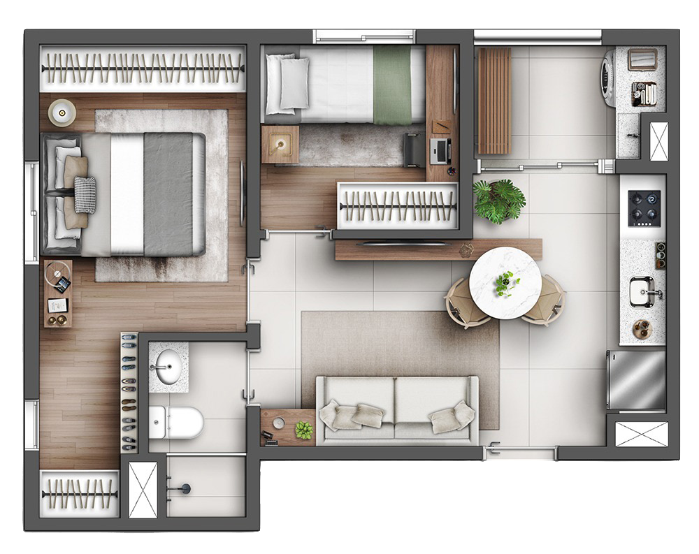 Apartamento, 2 quartos, 66 m² - Foto 2