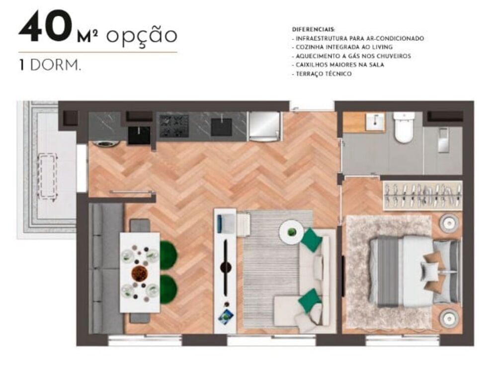Apartamento, 1 quarto, 27 m² - Foto 4